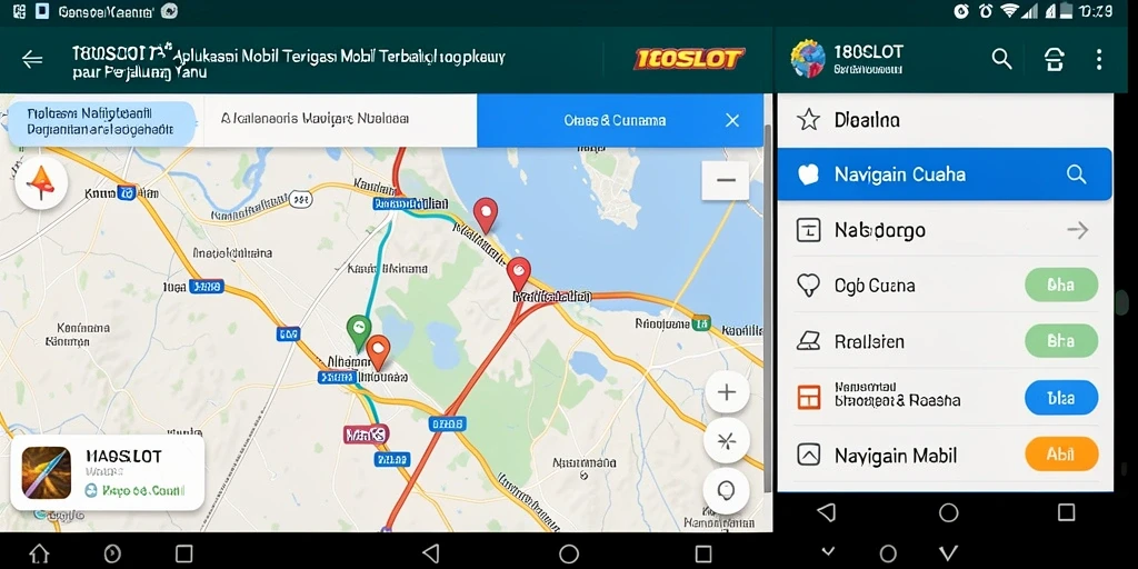 Antarmuka aplikasi 180SLOT yang menampilkan peta dan kondisi cuaca.