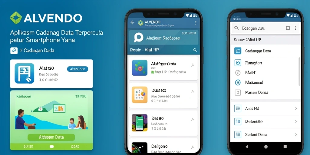 Tampilan antarmuka utama aplikasi ALVENDO untuk cadangan data yang mudah digunakan.