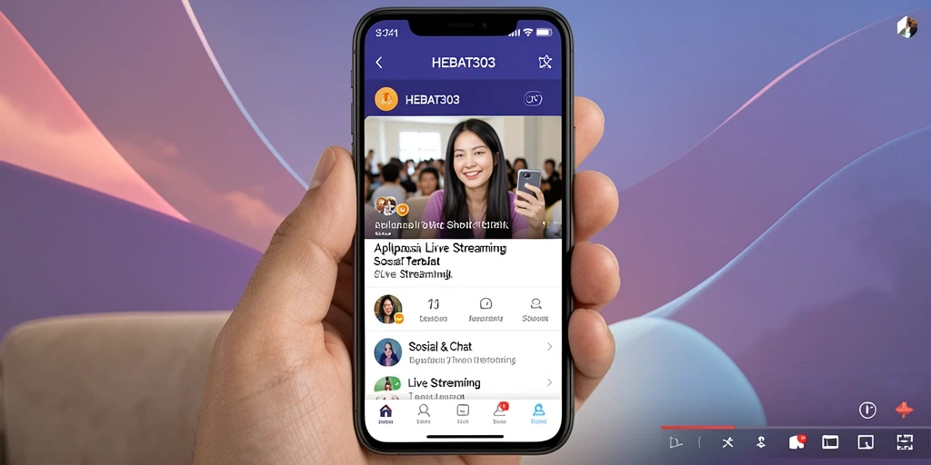 Antarmuka aplikasi HEBAT303 yang intuitif untuk Live Streaming.