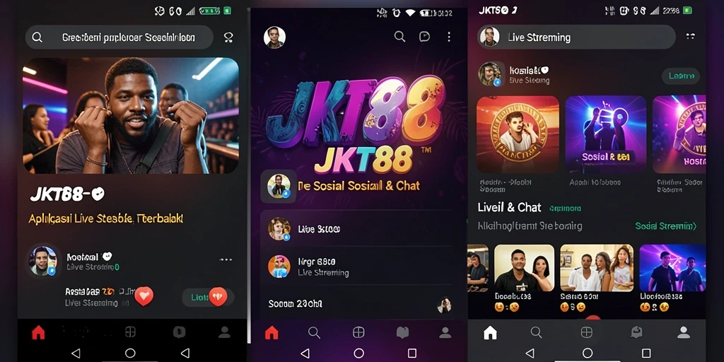 Tampilan antarmuka JKT88 saat melakukan Live Streaming yang intuitif.