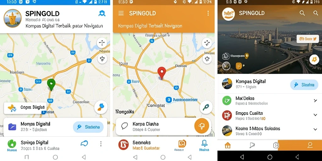 Antarmuka SPINGOLD yang modern dan fungsional untuk navigasi.