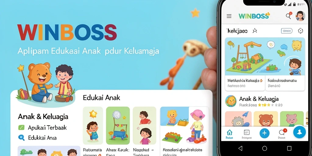 Tampilan antarmuka aplikasi WINBOSS yang interaktif dan ramah anak.