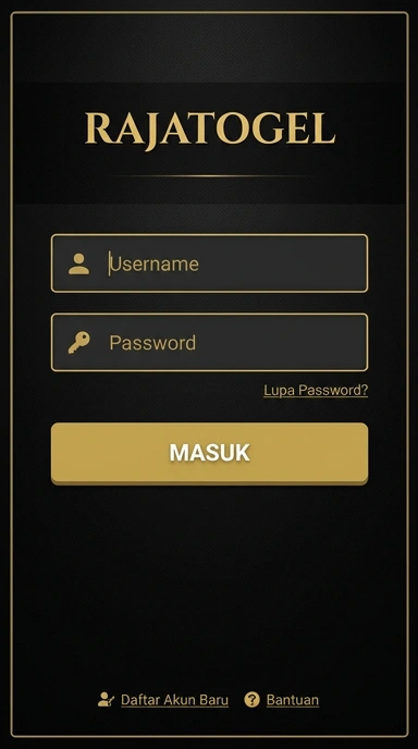 Tampilan halaman login rajatogel